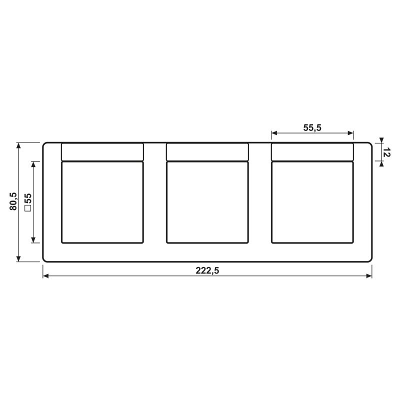 Einbaurahmen 3f aws glz h AS / AS 500 BSF Kst horiz f.GEB-K Unterputzmontage