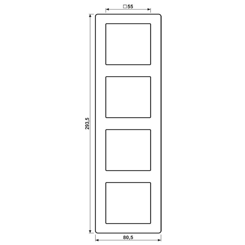 Einbaurahmen 4f aws glz AS / AS 500 Kst f.GEB-K Unterputzmontage Duropl