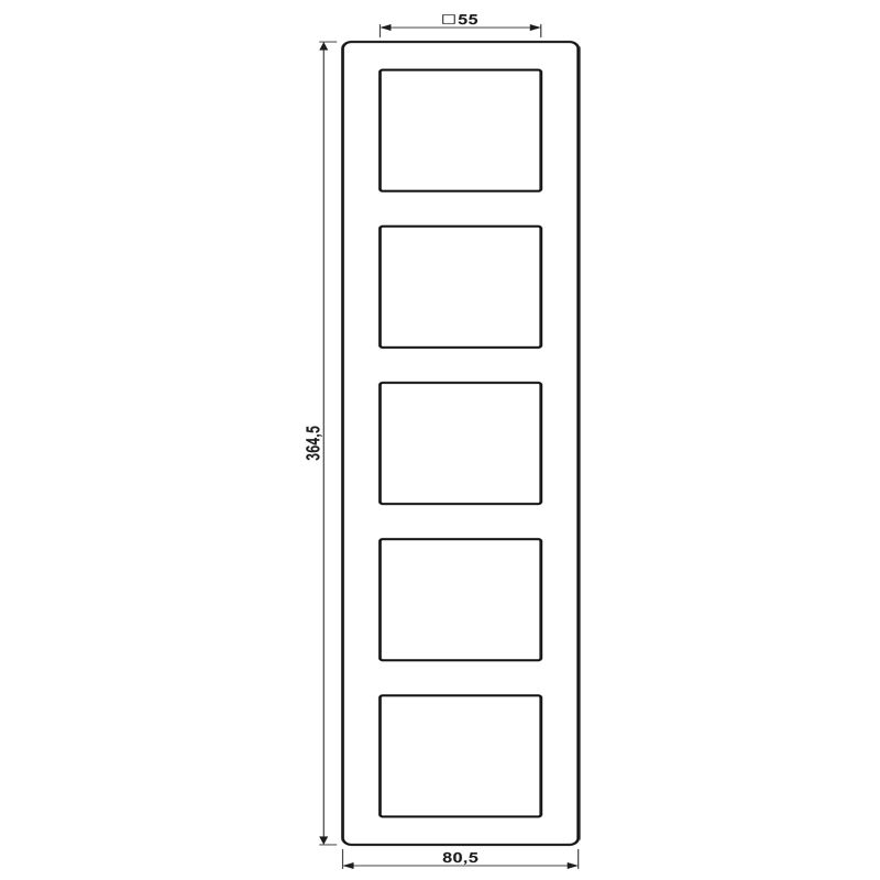 Einbaurahmen 5f aws glz AS / AS 500 Kst f.GEB-K Unterputzmontage Duropl