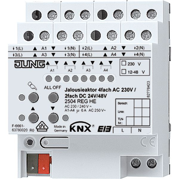 Jalousieaktor KNX REG 4f 6A Handbedien Vor Ort-/Handbedienung