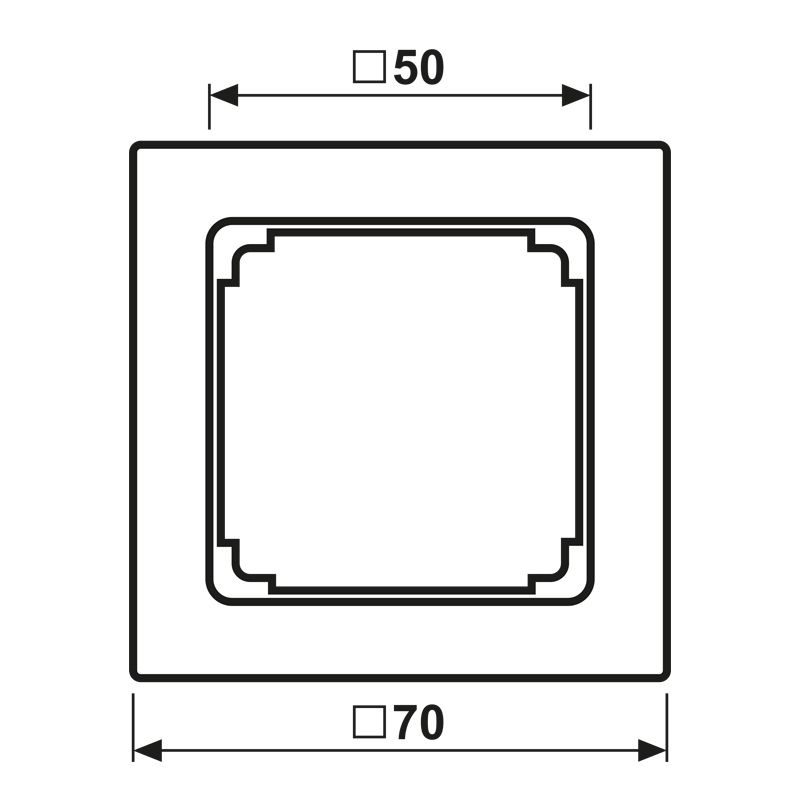 Zwischenrahmen aws LS 50x50mm RAL9010 quad50mm/quad50mm