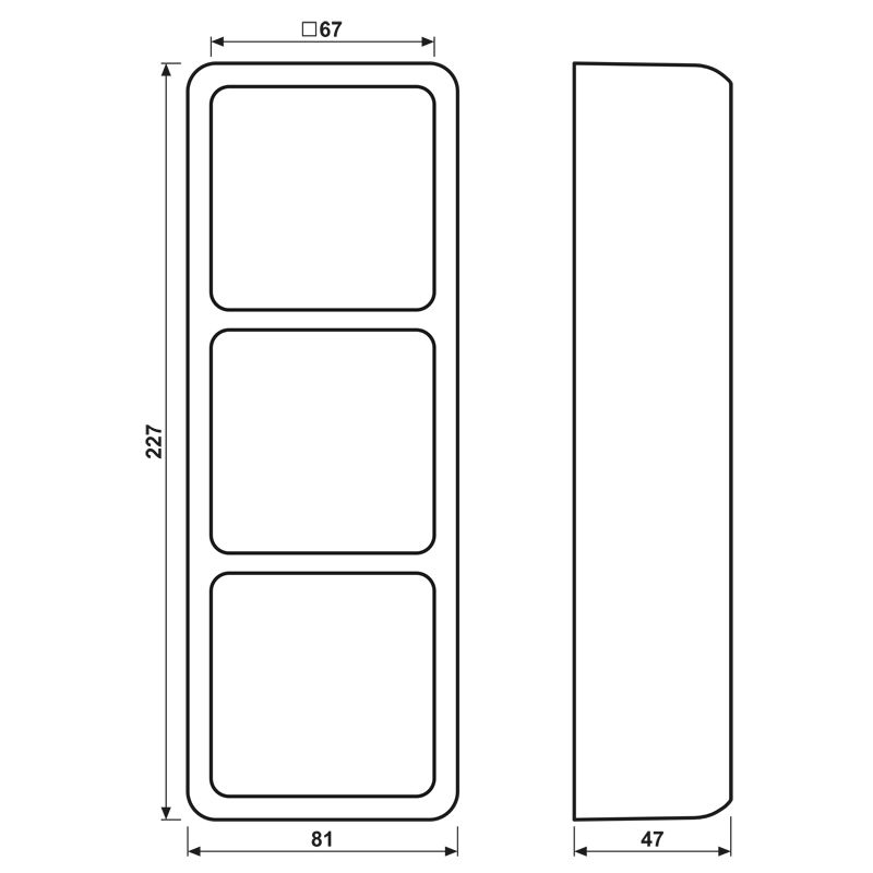 Gehäuse AP 3f Kst aws CD / CD 500 AP-Geh Aufputz glz