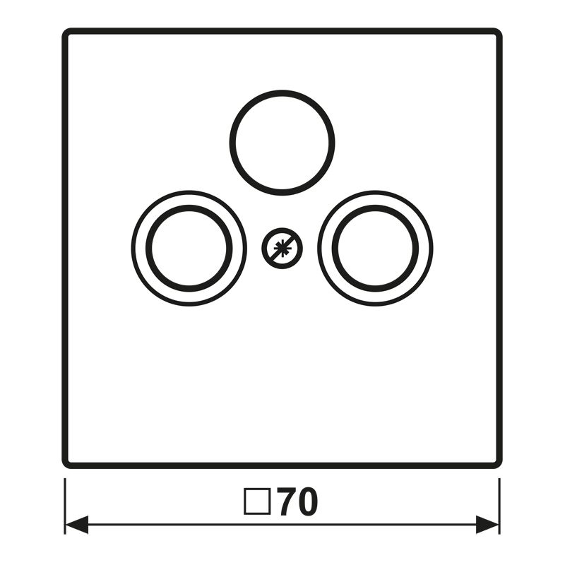 Zentralplatte Sat/TV/Radi LS aws 3f Schraubbef ohne