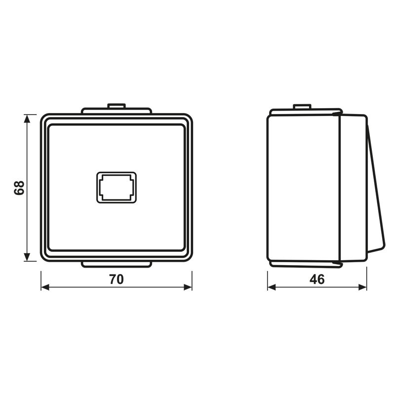 Wipptaster-Modul gr 1S AP WG 600 IP44 Rückmeld m.Bel glz