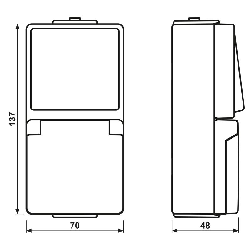 Steckdosenkombination AP WG 600 Wechs gr IP44 glz