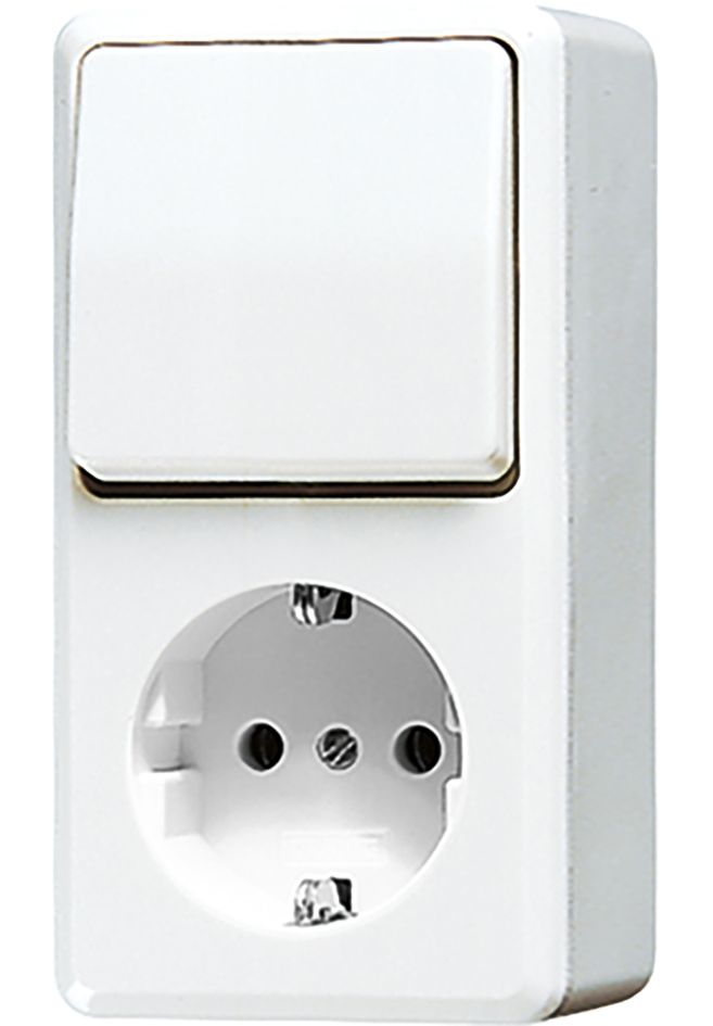 Steckdosenkombination AP AP 600 Wechs ws IP20 glz