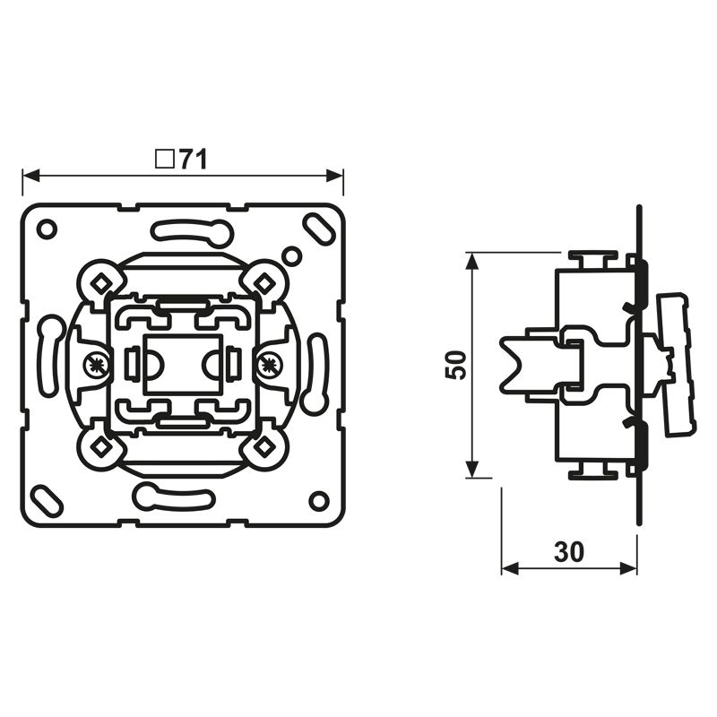 Heizungsschalter UP IP20 2p 1f 10AX
