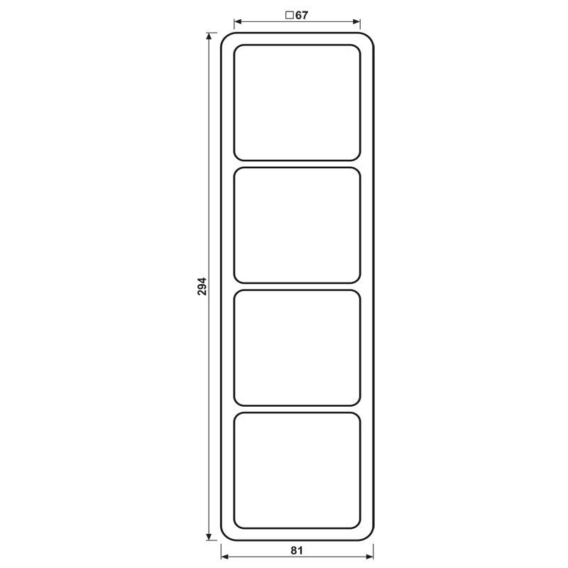 Einbaurahmen 4f aws glz CD / CD 500 Kst f.GEB-K Unterputzmontage Duropl