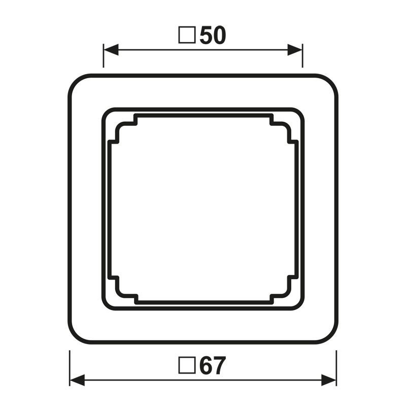 Zwischenrahmen aws CD 50x50mm RAL9010 quad50mm/quad50mm