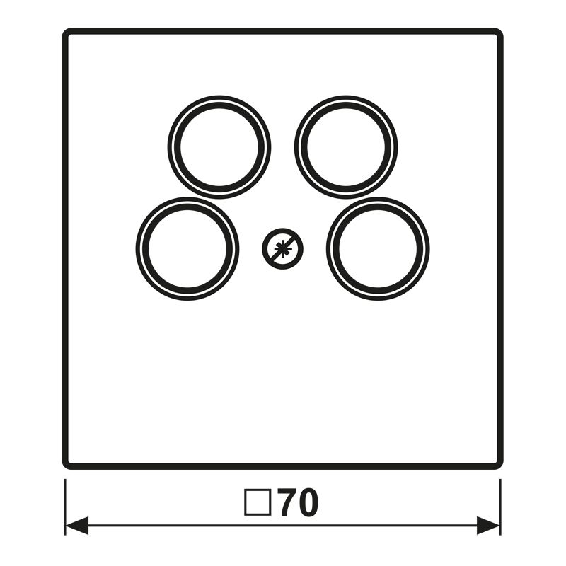 Zentralplatte Sat/TV/Radi LS aws 4f Schraubbef ohne