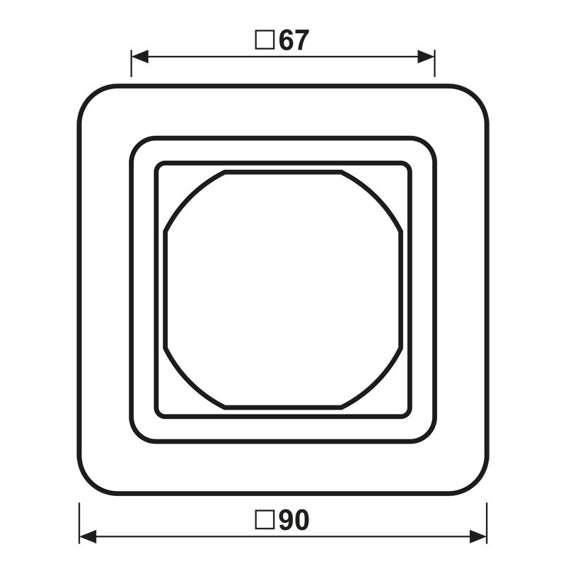 Einbaurahmen 1f ws glz CD / CD 500 Kst f.GEB-K Unterputzmontage Thermopl