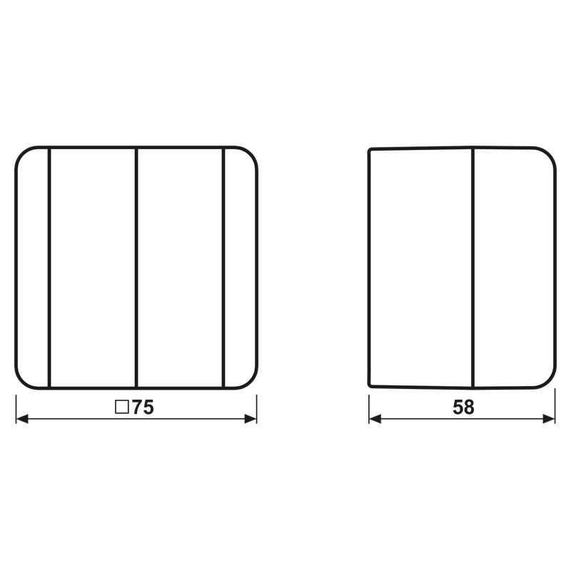 Wippschalter gr glz WG 800 AP IP44 2p 2f 10AX