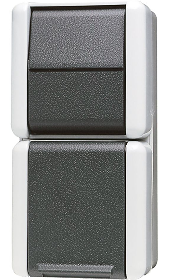 Steckdosenkombination AP WG 800 Wechs gr IP44 glz