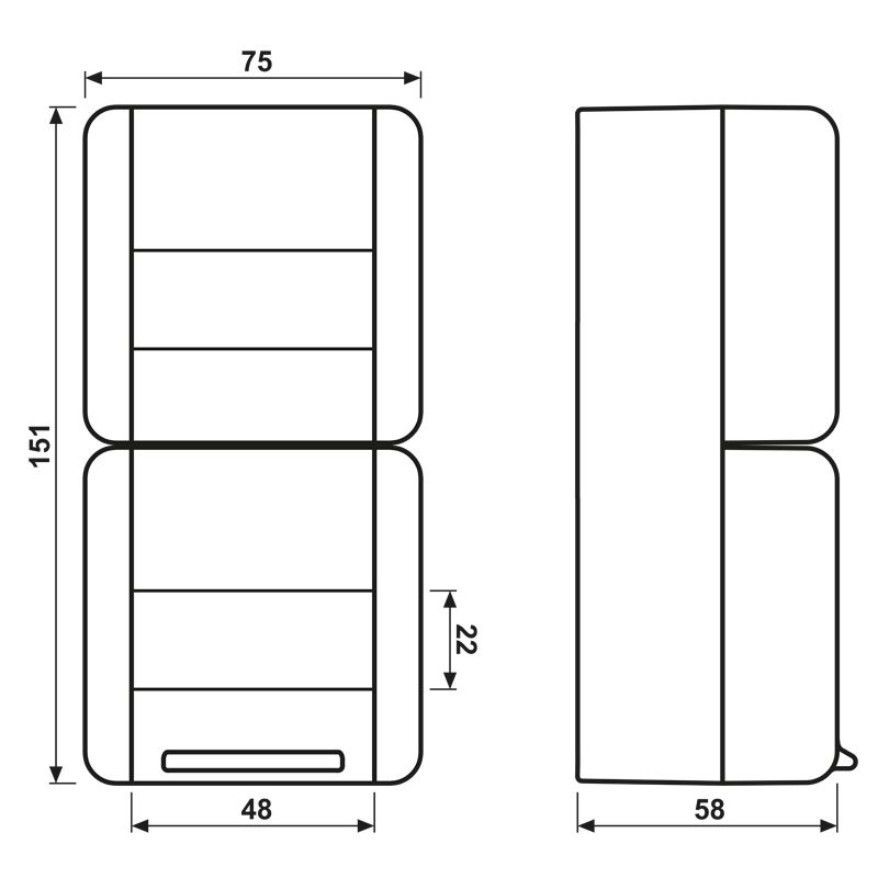 Steckdosenkombination AP WG 800 Wechs gr IP44 glz