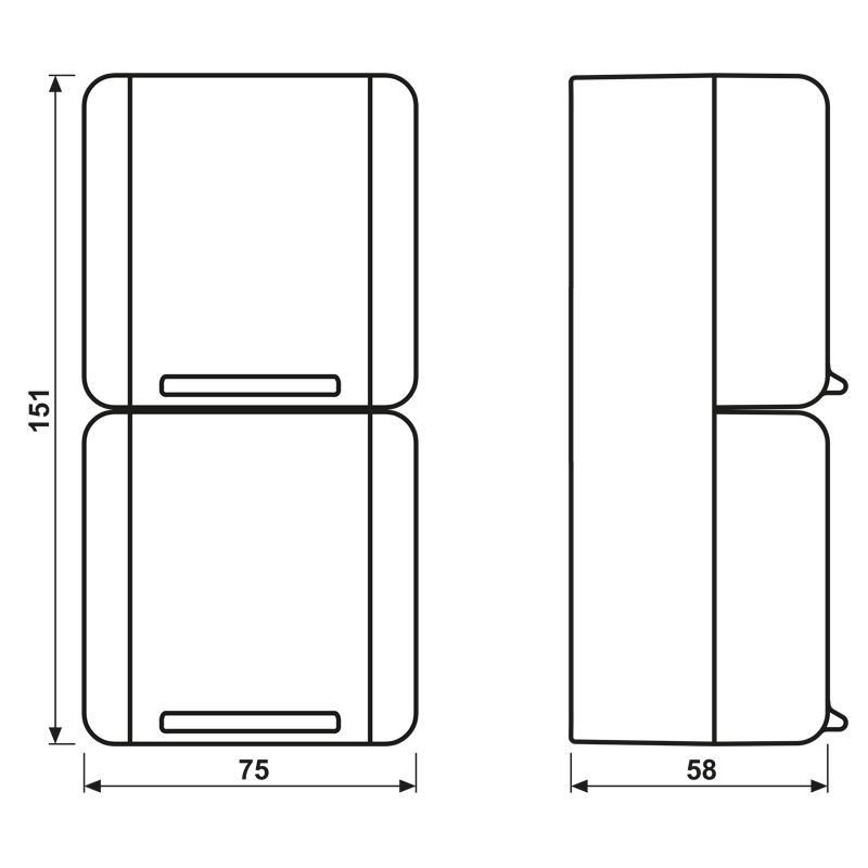 Steckdose 2f gr glz WG 800 AP Klappd IP44 vert