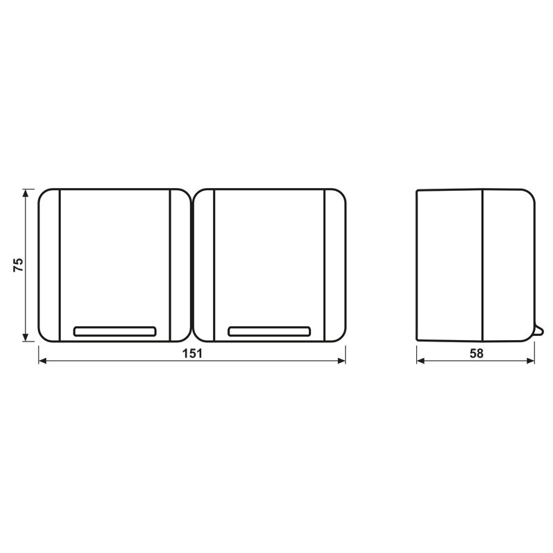 Steckdose 2f gr glz WG 800 AP Klappd IP44 horiz