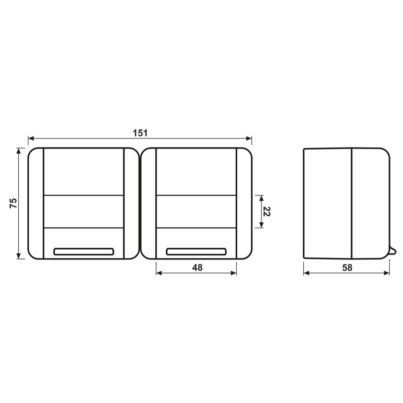 Steckdose 2f gr glz WG 800 AP Klappd IP44 Textfeld/Beschriftungsfläche horiz