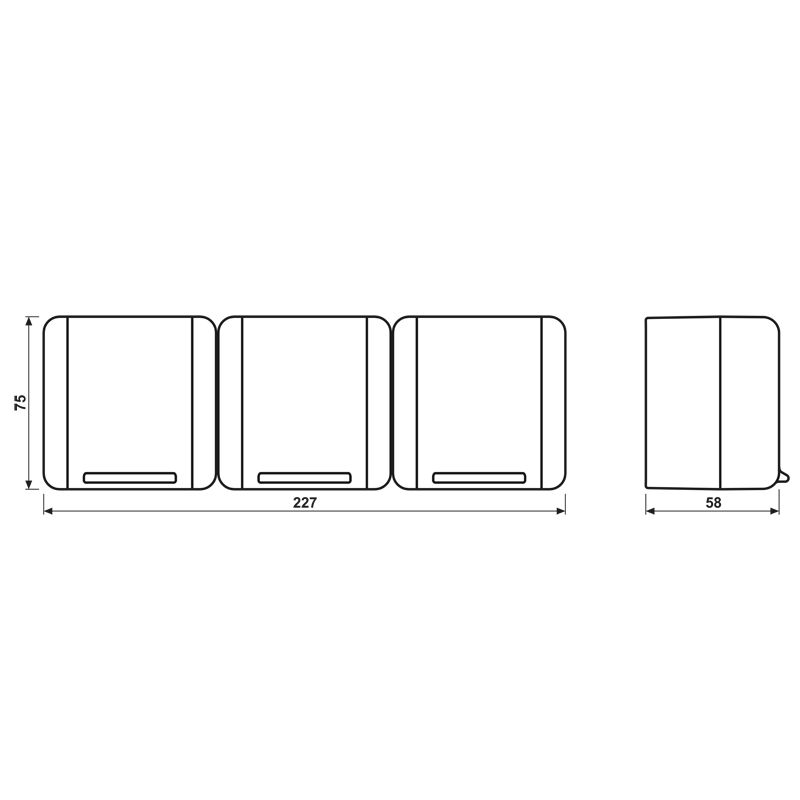 Steckdose 3f gr glz WG 800 AP Klappd IP44 horiz