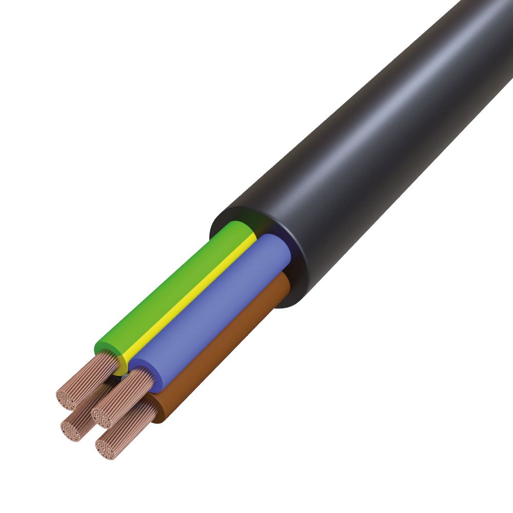 Gummischlauchleitung Eca H07RN-F 4G2,5 sw R100 Ø12,3mm Farbe -25-80°C