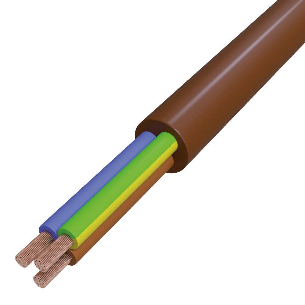 PVC-Schlauchleitung Eca H03VV-F 3G0,75 br R50 Ø5,5mm Polyvinylchlorid (PVC)