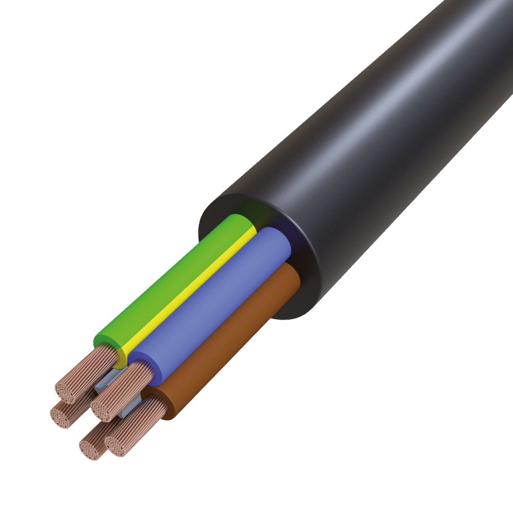 Gummischlauchleitung Eca H07RN-F 5G16 sw R100 Ø33,3mm Farbe -25-80°C