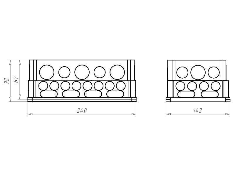 Verbindungsdose UP 240x142x87mm Kst IP2X rechteck