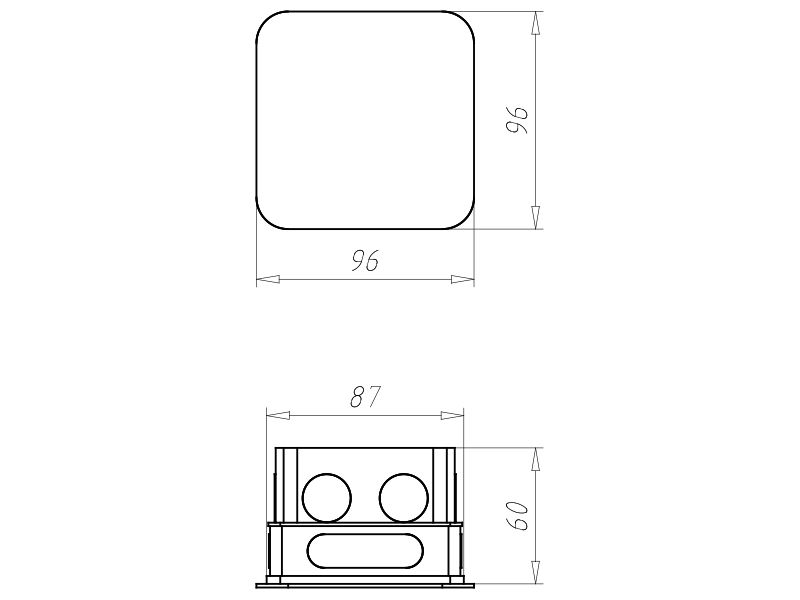 Verbindungsdose UP 87x87x60mm Kst IP2X quadrat