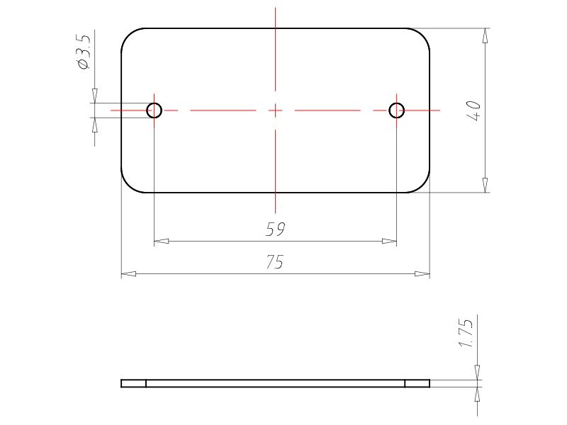 Schraubdeckel Kst 75x40mm Schraubdeckel rechteck