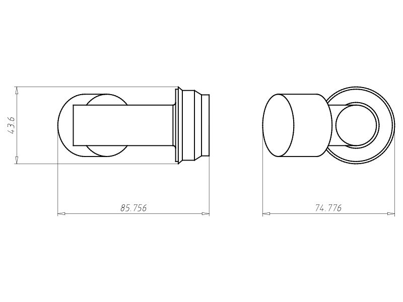 Leitungsauslass Rohr beton Ø32mm 1f 80x41mm