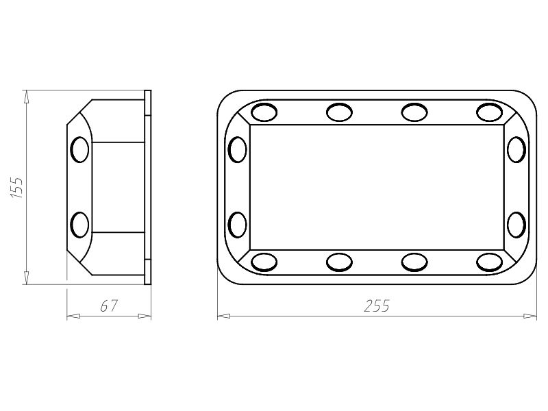 Verbindungsdose HW 240x140x72mm Kst IP3X rechteck