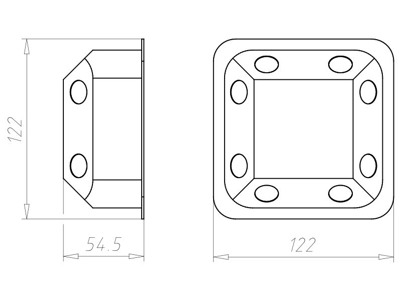 Verbindungsdose HW 105x105x53mm Kst IP3X quadrat