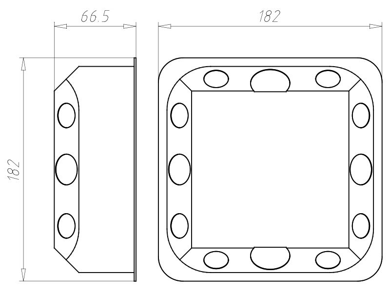 Verbindungsdose HW 165x165x72mm Kst IP3X quadrat