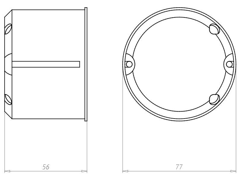 BSdose E90 HW Ø74x54,5mm Kst IP3X rnd Brandschutzdose Ger/VerbDose/kast