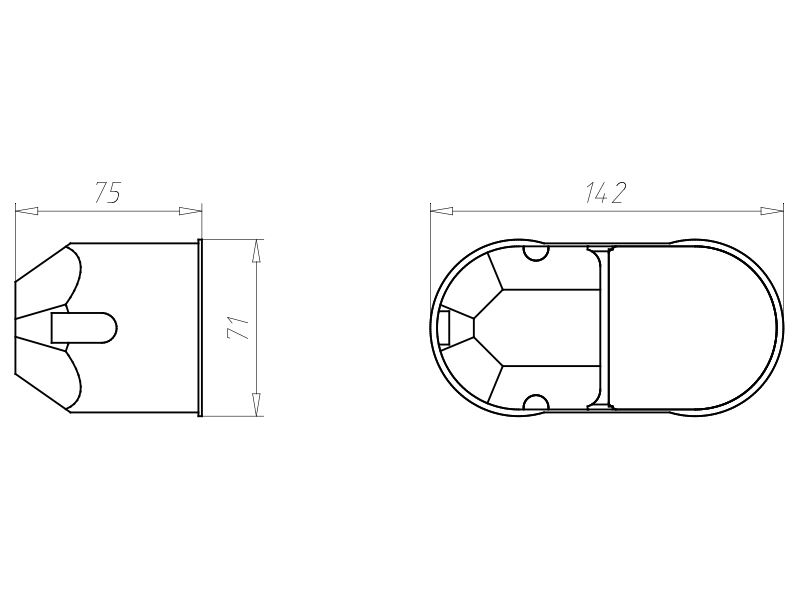 Verbindungsdose HW luftd Ø68x75mm Kst IP3X Ger/VerbDose/kast rnd