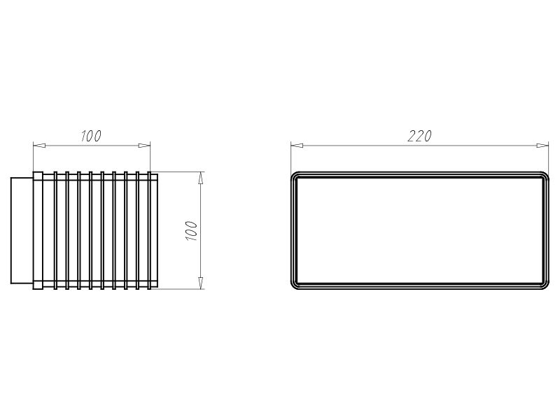 Geräteträger WD 60-100mm Kst 100x200mm Mit Füll-Dämmstoffen