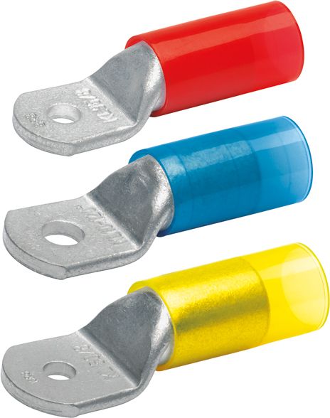 Rohrkabelschuh 16qmm M8 180° (horiz) Cu Kl.2 Ring Isoliert verzinnt