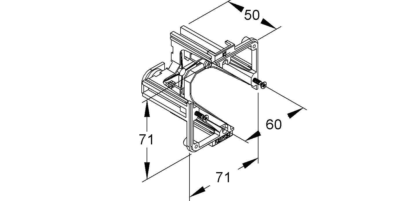 Geräteeinbaudose GEB-K 1f Front schraub Datentech 60mm geschl