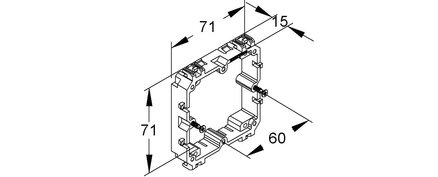 Geräteeinbaudose GEB-K 1f Front schraub Datentech 60mm geschl