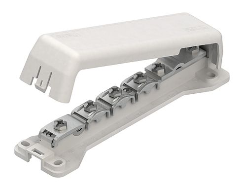 Potentialausgleichschiene 1rndl 1fl 1ltg Cu m.Haube Aufb_fix