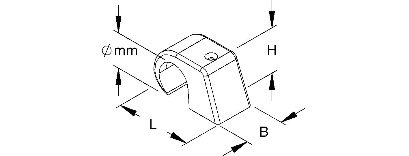 Nagelschelle Ø21-25mm lgr Kst