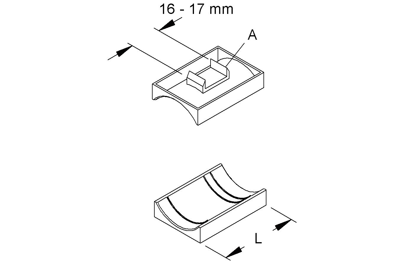 Gegenwanne 58-64mm Kst