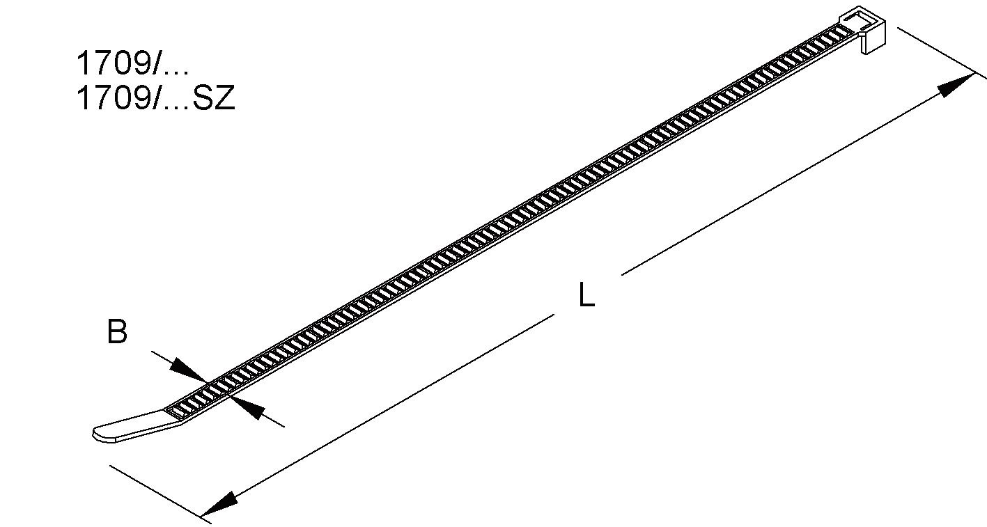Kabelbinder L102mm natur 2,5x1,2mm hfr PA Polyamid (PA) -40-85°C KstZunge/Nase