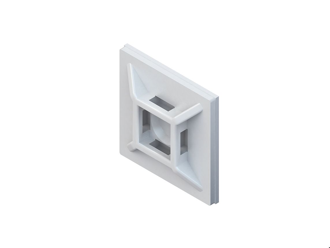 Befestigungssockel Kst natur 3,6mm 19x19x6mm PA kleben/schrauben Ø4,3mm