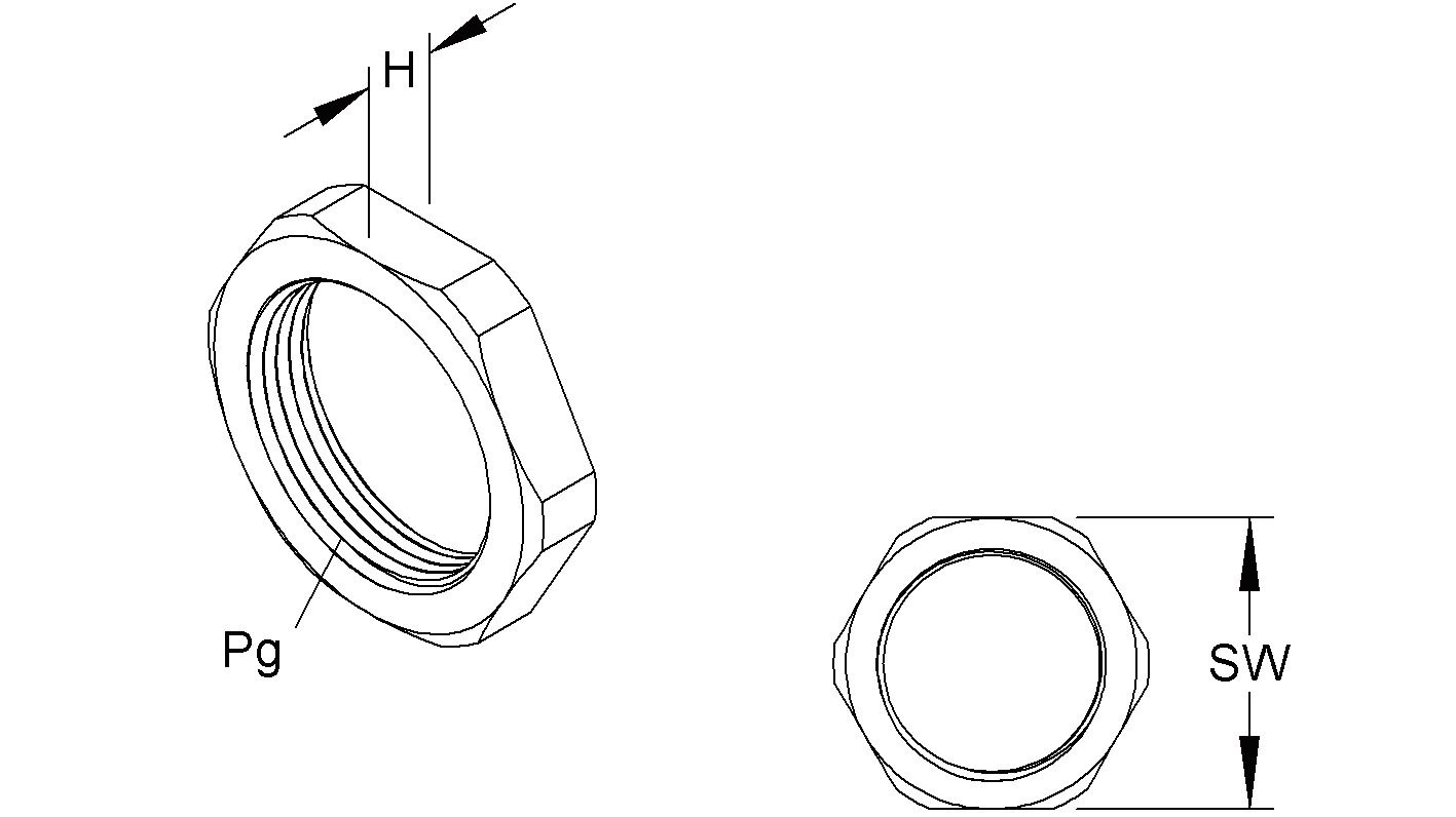 Gegenmutter PG21 PS unbeh hfr lgr schlagf