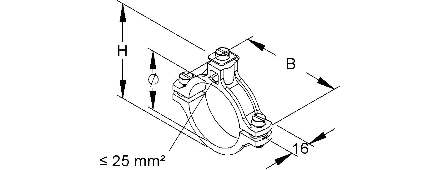 Erdungsrohrschelle Zink 21mm unbeh 10-25qmm