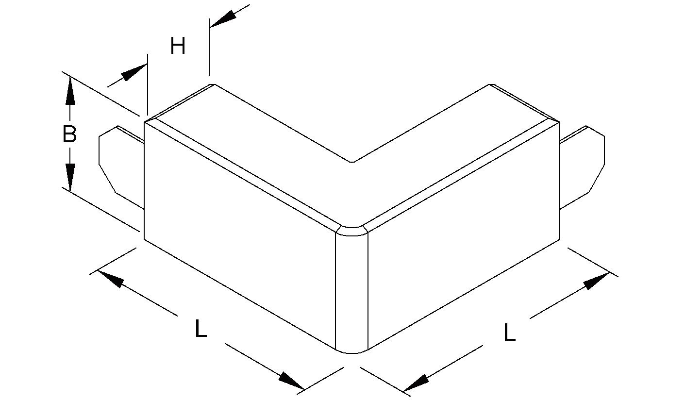 Außeneck LF-K 88x40mm 90° rws RAL9010 HFT Kst