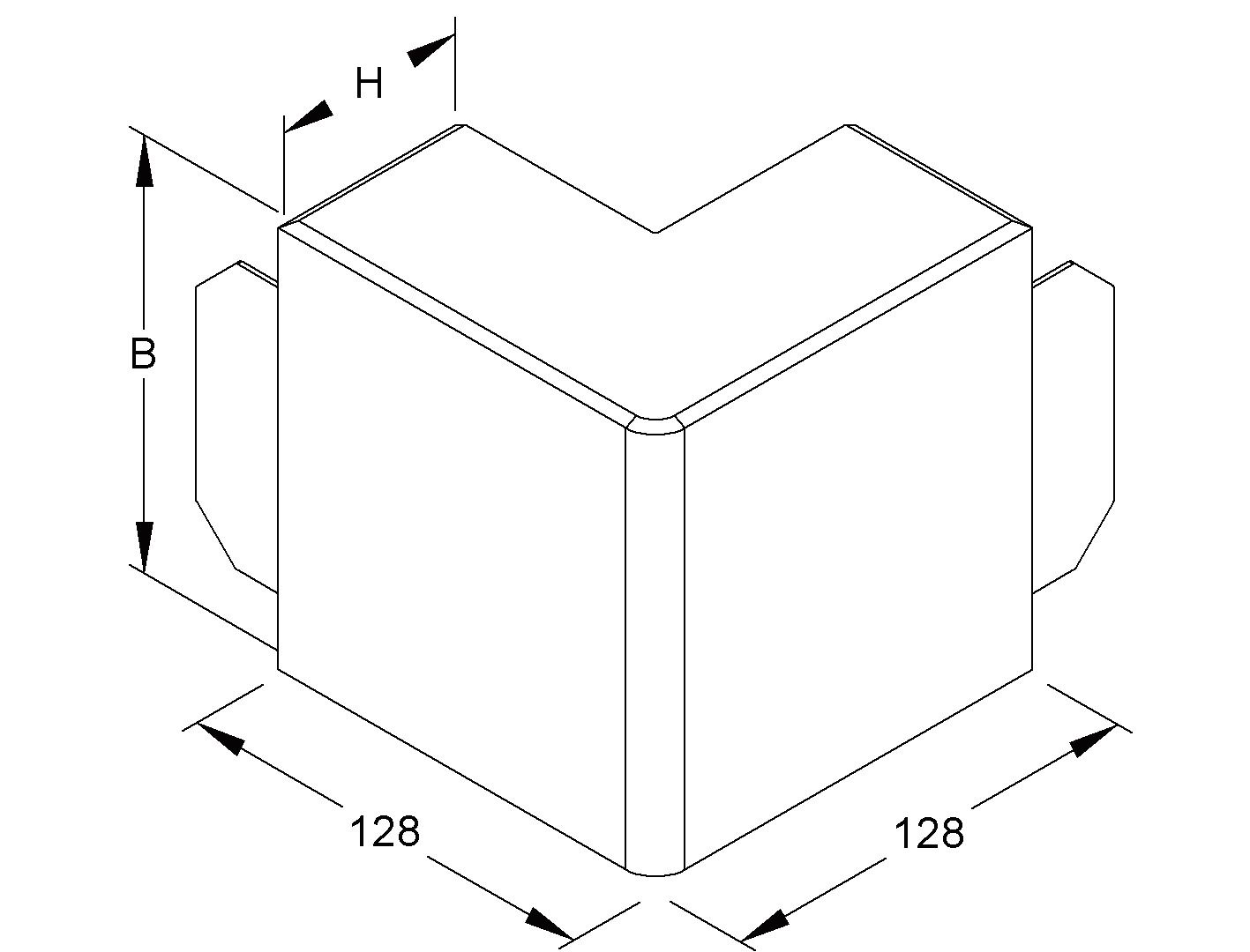 Außeneck LF-K 88x60mm 90° lgr RAL7035 HFT Kst