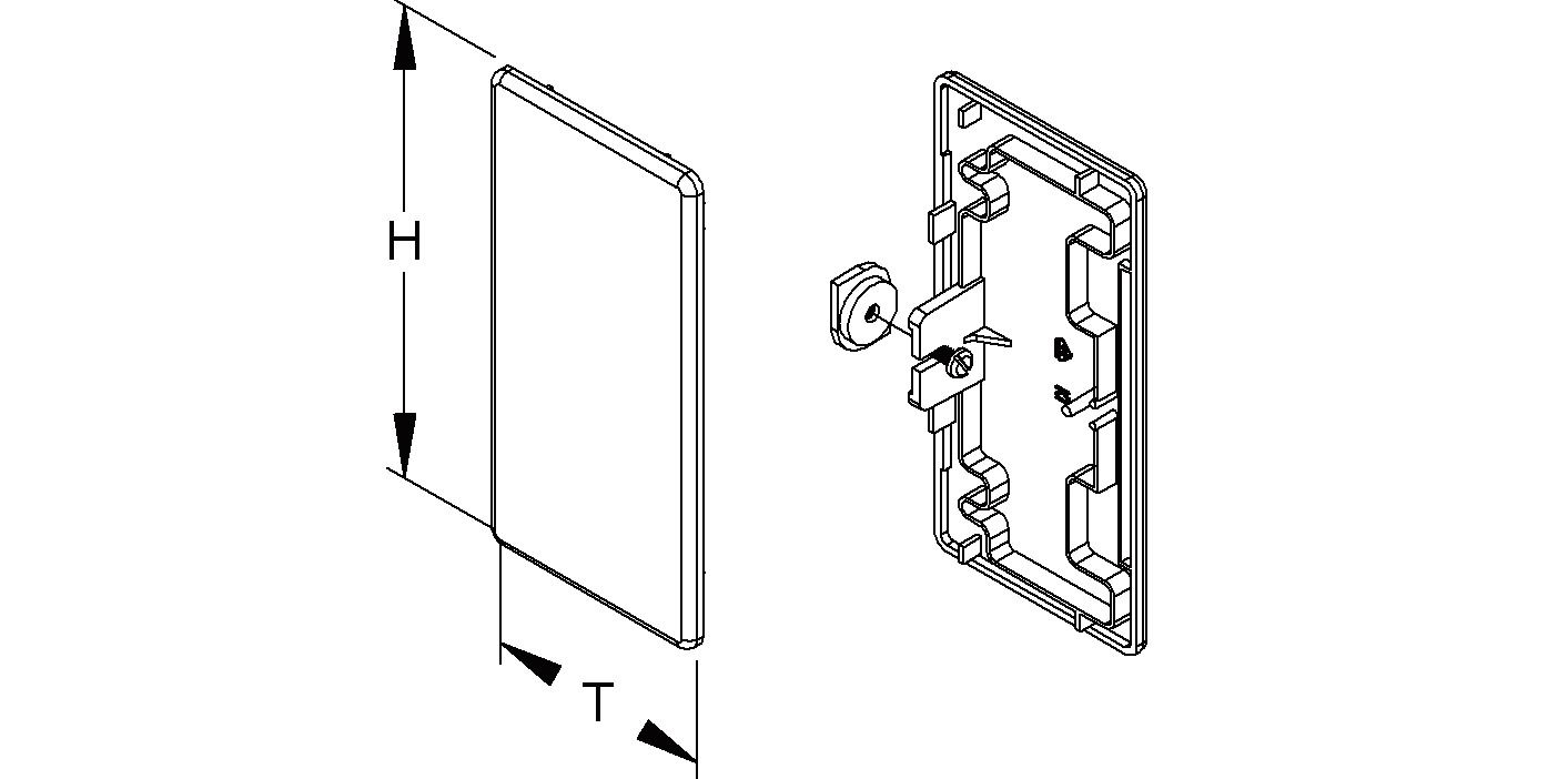 Endstück GEB-K 133x66mm Kst li/re lgr RAL7035 unbeh