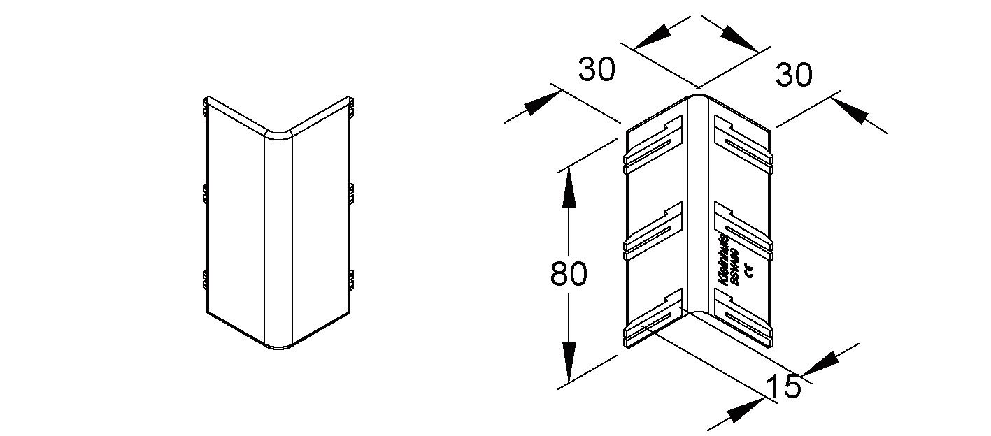 Stoßabdeckung GEB-K Kst rws aufrast hfr unbeh RAL9010 OTschnittkasch