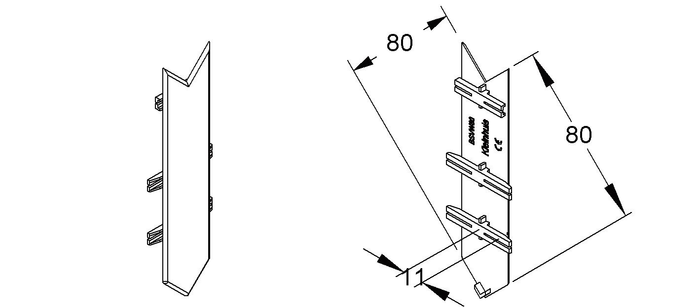 Stoßabdeckung GEB-K Kst br aufrast unbeh RAL8014 OTschnittkasch hfr